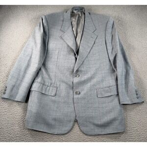 Ravazzolo Blazer Mens 46R Gray Sports Coat Wool Windowpane Two Button Italy‎